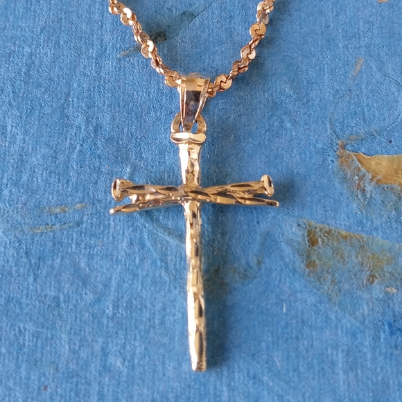 Other - 14KT Rope Chain with Nail Cross